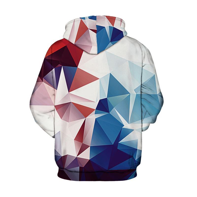 3D Print Hoodie - Light Colorful  Rhombus Pattern Pullover Hoodie CSS018