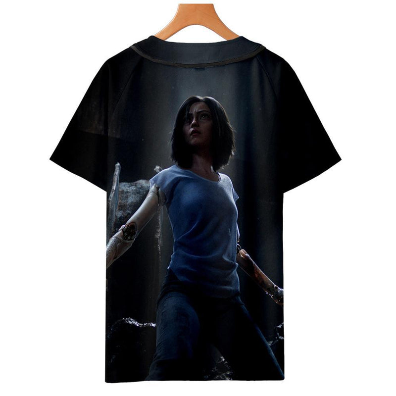 AlitaT-Shirt - Battle Angel Graphic Button Down T-Shirt CSOS991