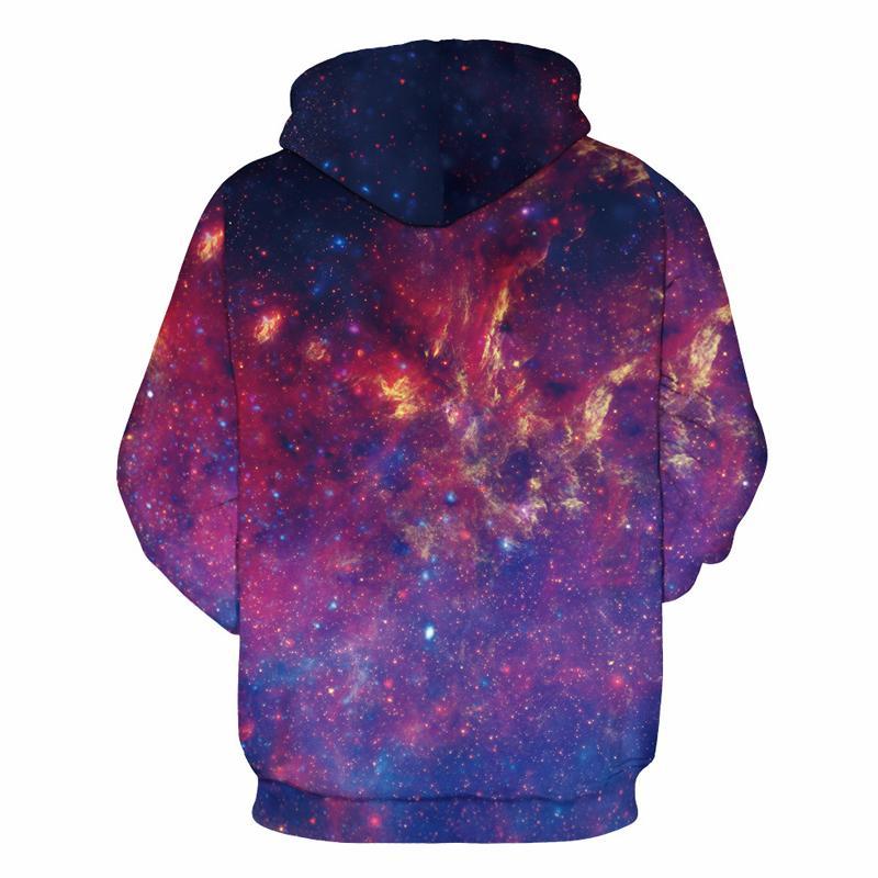 3D Print Hoodie - Purple Galaxy Space Pattern Pullover Hoodie  CSS060