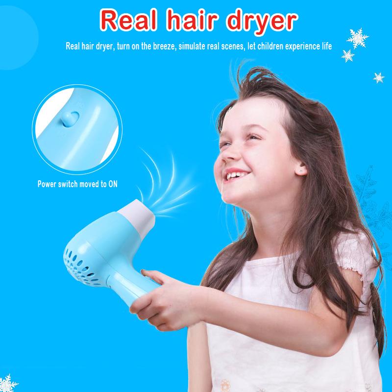 Disney Frozen Children Dresser Dresser Beauty Toy Set Simulation Hair Dryer