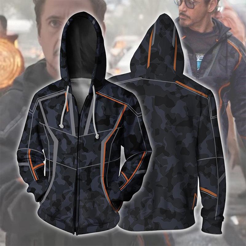Avenger Alliance Iron Man Infinite War 3D Digital Printed Zipper Hoodie Cardigan