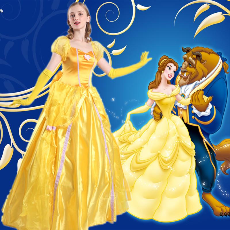 Beauty And The Beast Bella Dress Costume Halloween Cosplay