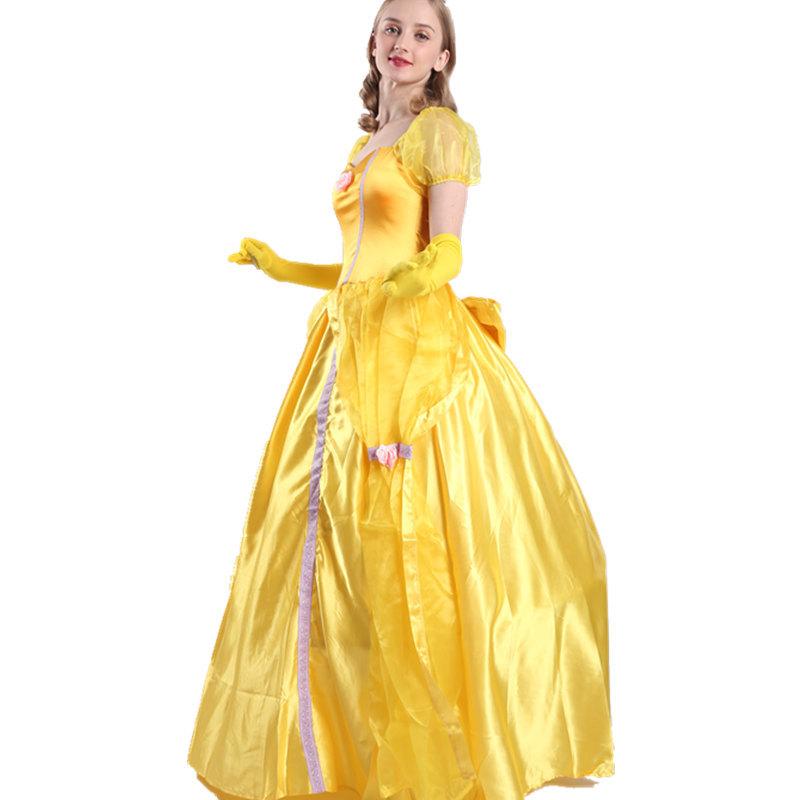 Beauty And The Beast Bella Dress Costume Halloween Cosplay