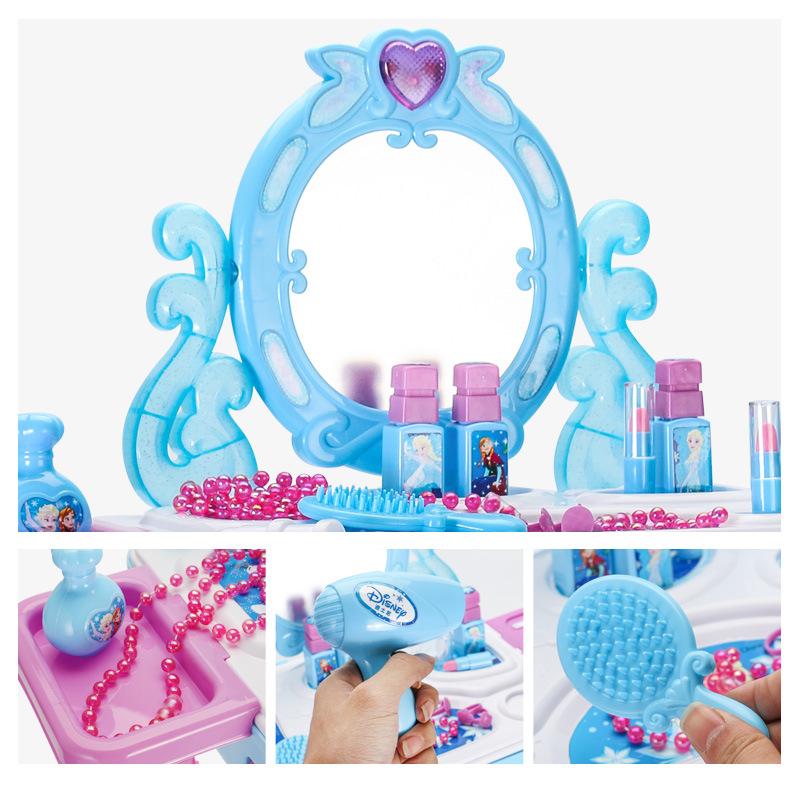 Disney Frozen Child Girl Play House Dresser Dresser Beauty Toy Suitcase Set