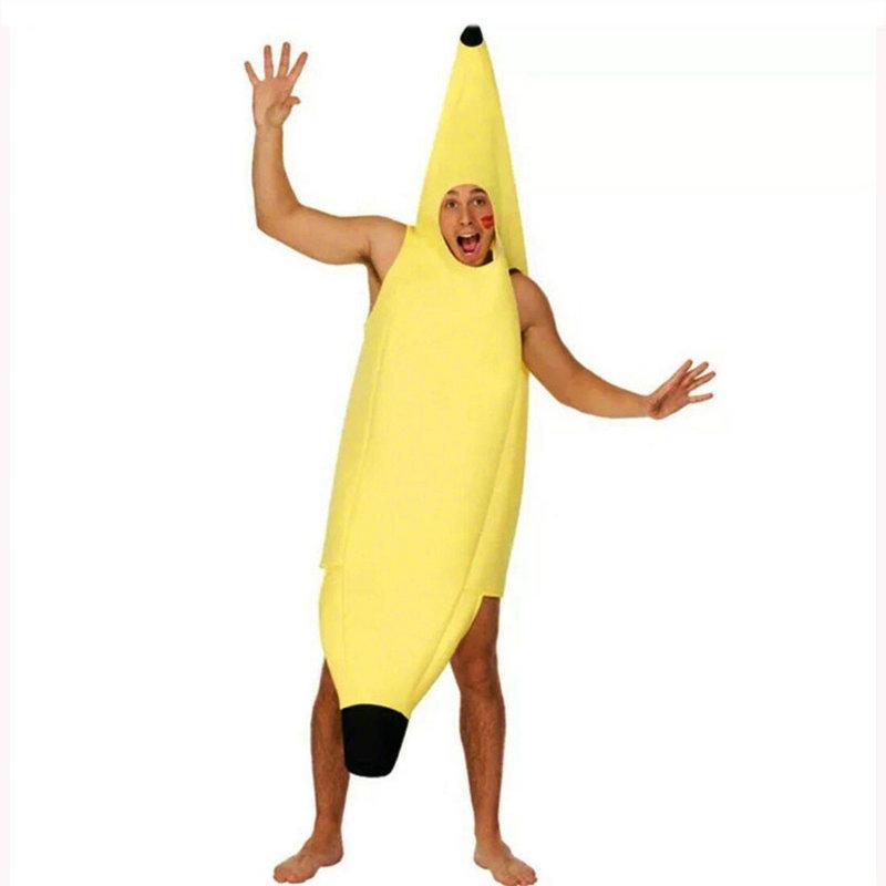 Halloween Party Adults Mascot Banana Superman Costume