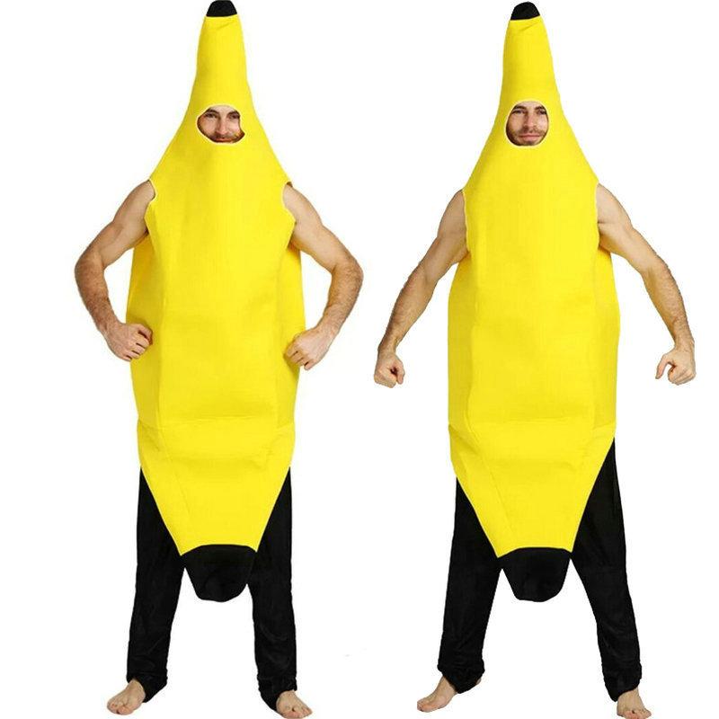 Halloween Party Adults Mascot Banana Superman Costume