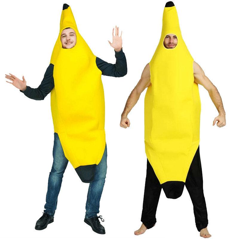 Halloween Party Adults Mascot Banana Superman Costume