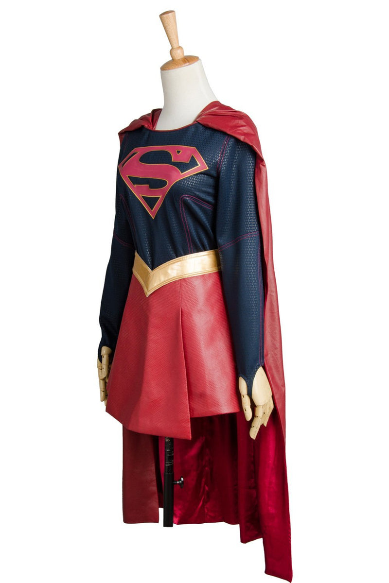 Supergirl Kara Zor-El Danvers Costume + Cape Cosplay Costume Superman Girls dress