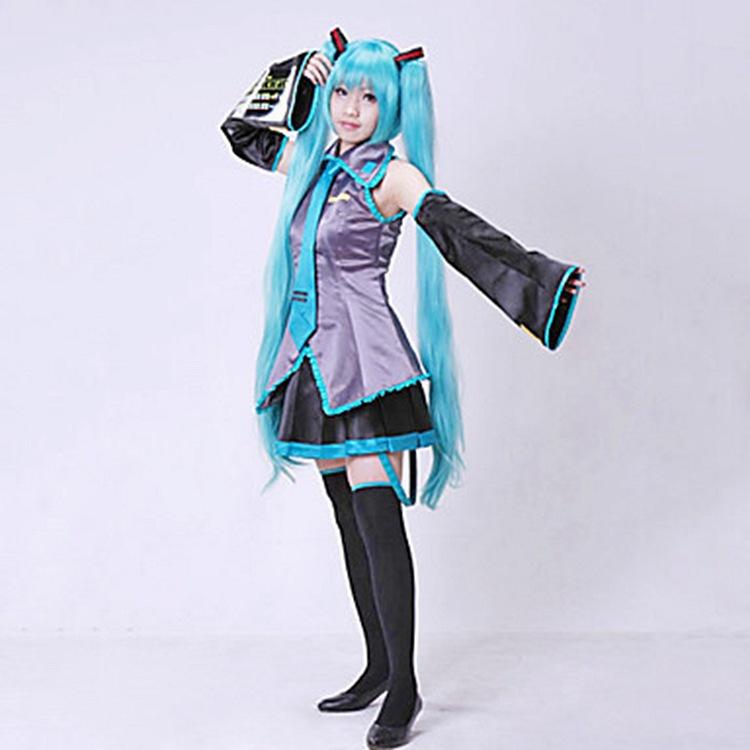 Vocaloid Miku Maid Dress Costume Girls Anime Halloween Cosplay