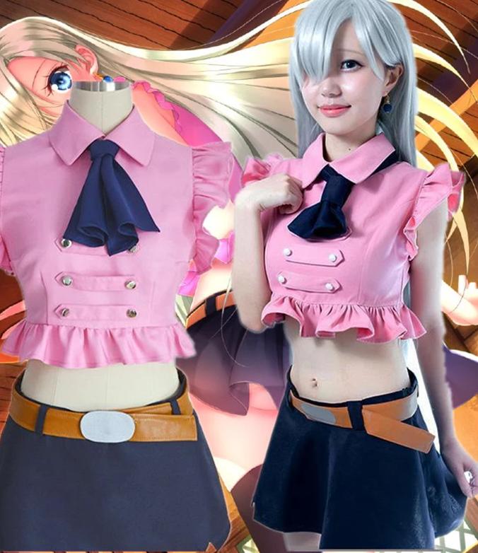 Seven Original Sin Female Elizabeth Cos Clothing Short Skirt Four-piece Cosplay Costume