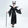 Maleficent Witch Costume Black Dress Halloween Cosplay