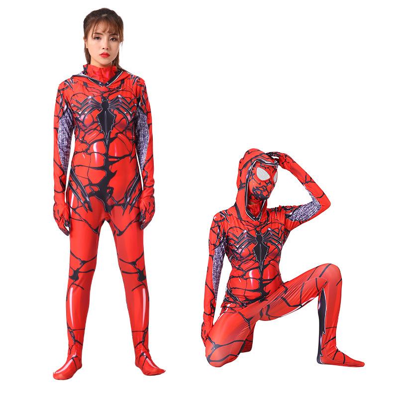 Superhero Halloween Cosplay Venom And Spiderman Mix Style Jumpsuit For Girls