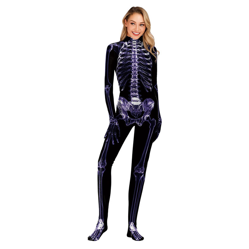 Halloween Party Skull Jumpsuit Zombie Costume For Women Man