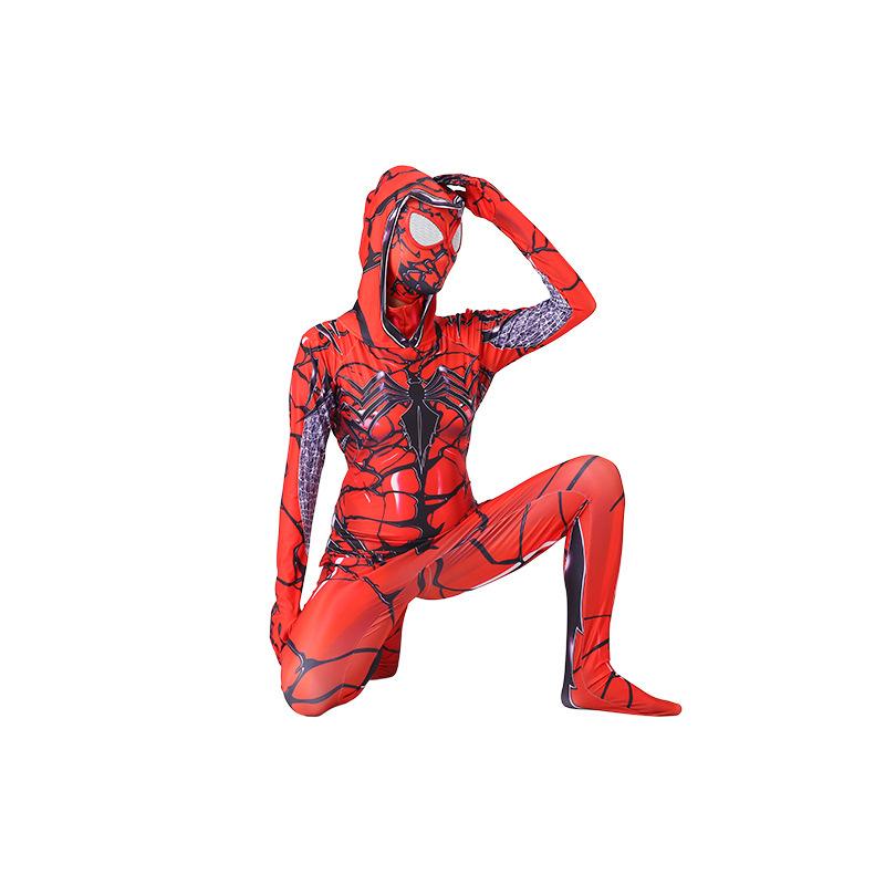 Superhero Halloween Cosplay Venom And Spiderman Mix Style Jumpsuit For Girls