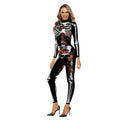 Halloween Party Jumpsuit Costume Skull And Rose Dress