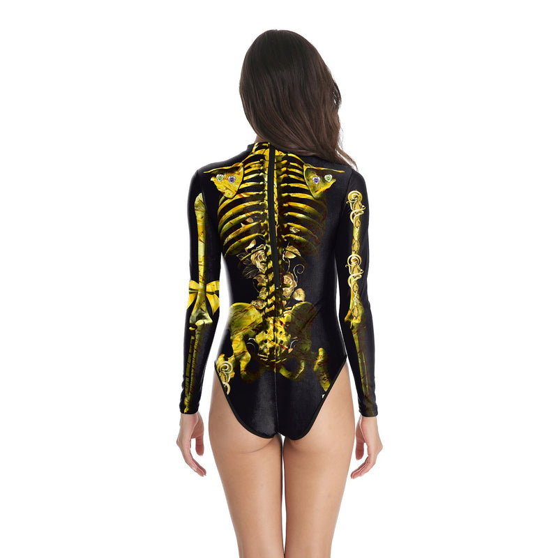 Halloween party sexy dress Skull costume for women and girls