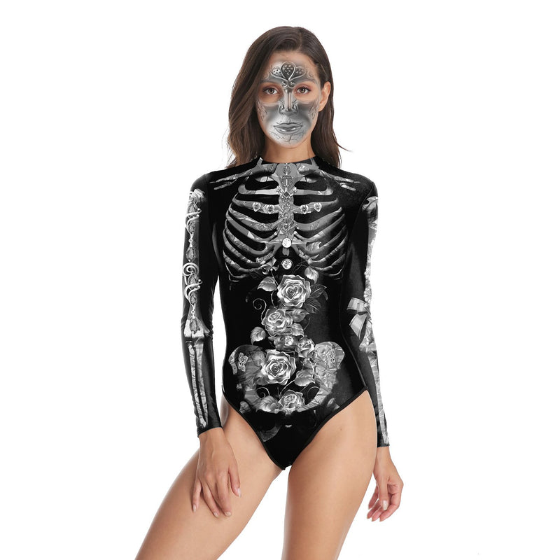 Halloween party sexy dress Skull costume for women and girls