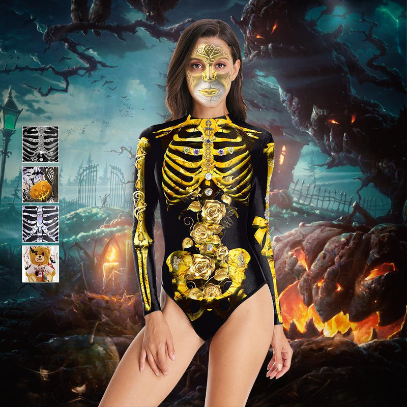 Halloween party sexy dress Skull costume for women and girls