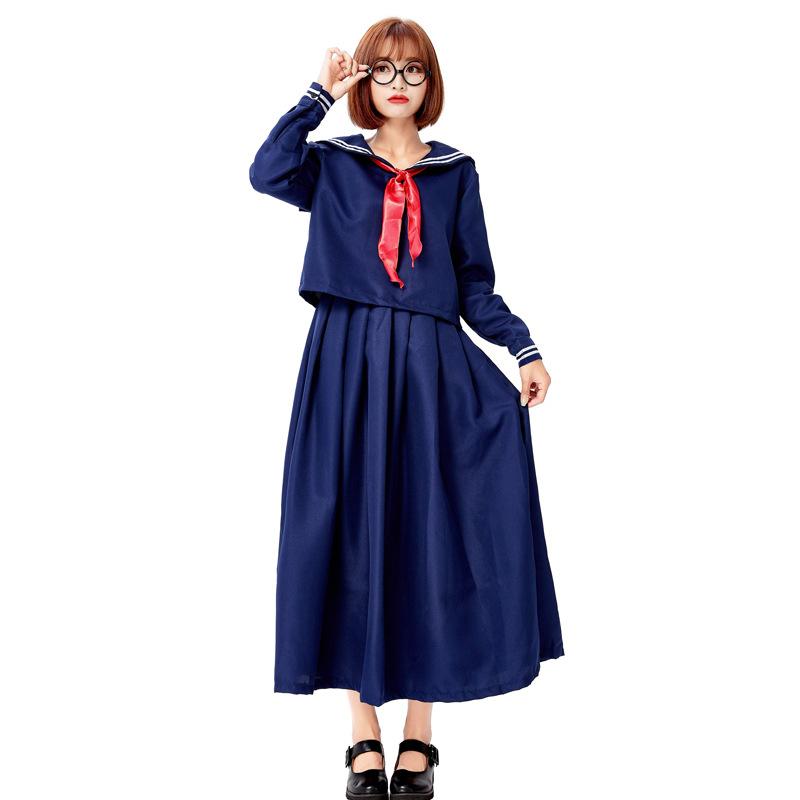 Stranger Things Jumper Costume Sailor Blue Dress Cosplay For Girls And Women