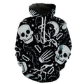 Halloween 3d Digital Print Long Sleeved Hooded Sweater