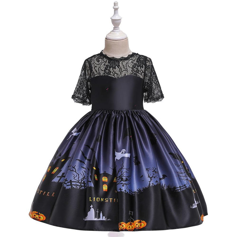 Halloween Party Girls Dress Costume Performance Wear For Kids