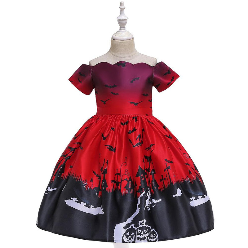 Halloween Party Girls Dress Costume Performance Wear For Kids