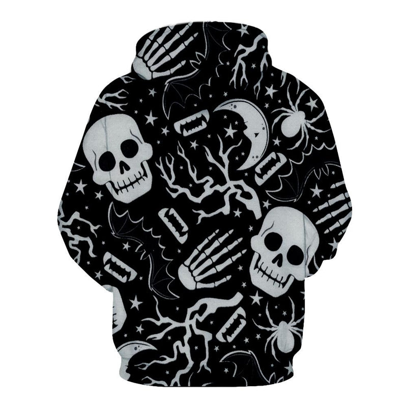 Halloween 3d Digital Print Long Sleeved Hooded Sweater