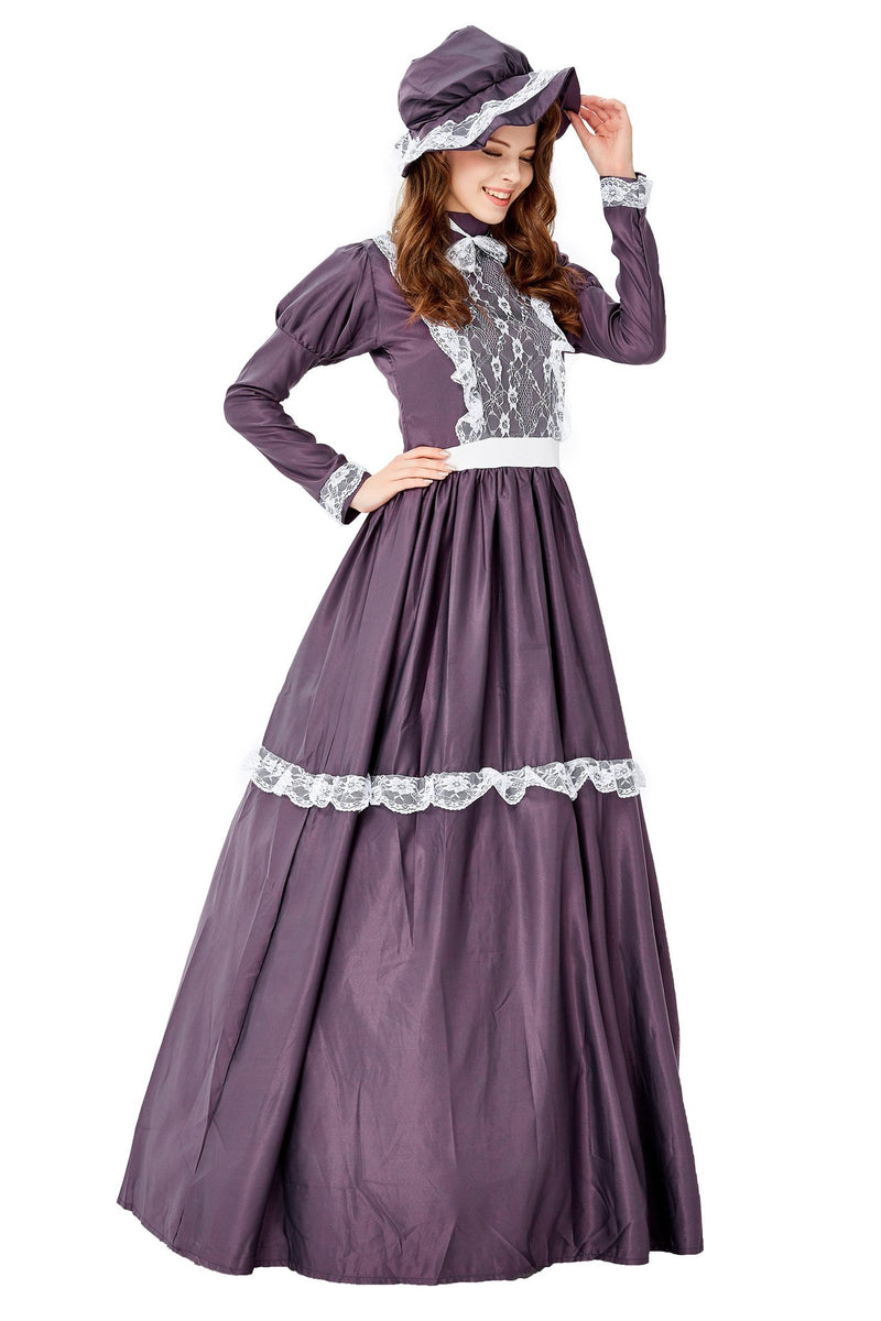 Dark Purple Retro Court Dress Lady Dress Farm Dress Masquerade Party Princess Dress