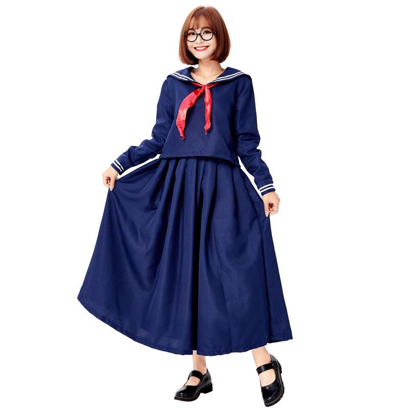 Stranger Things Jumper Costume Sailor Blue Dress Cosplay For Girls And Women