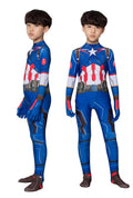 Captain America Jumpsuit Superhero Costume For Men And Children Halloween Cosplay