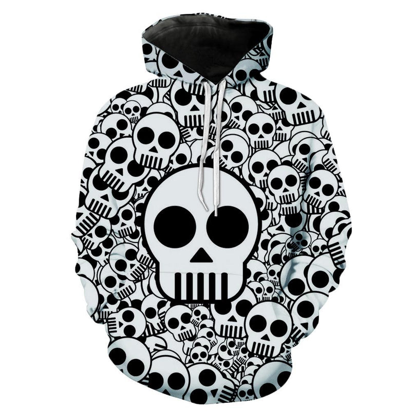 Halloween 3d Digital Print Long Sleeved Hooded Sweater