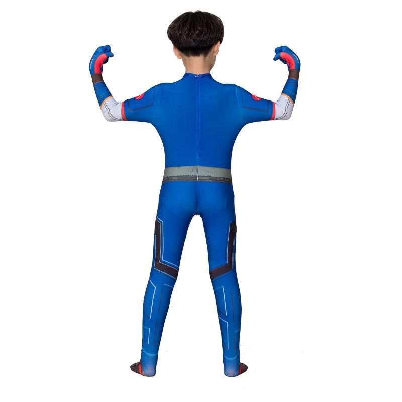 Captain America Jumpsuit Superhero Costume For Men And Children Halloween Cosplay