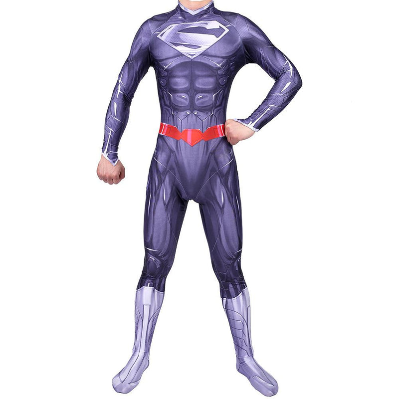 Justice League Superman Zentai Steel Body Task Force Superhero Cosplay Siamese Tights