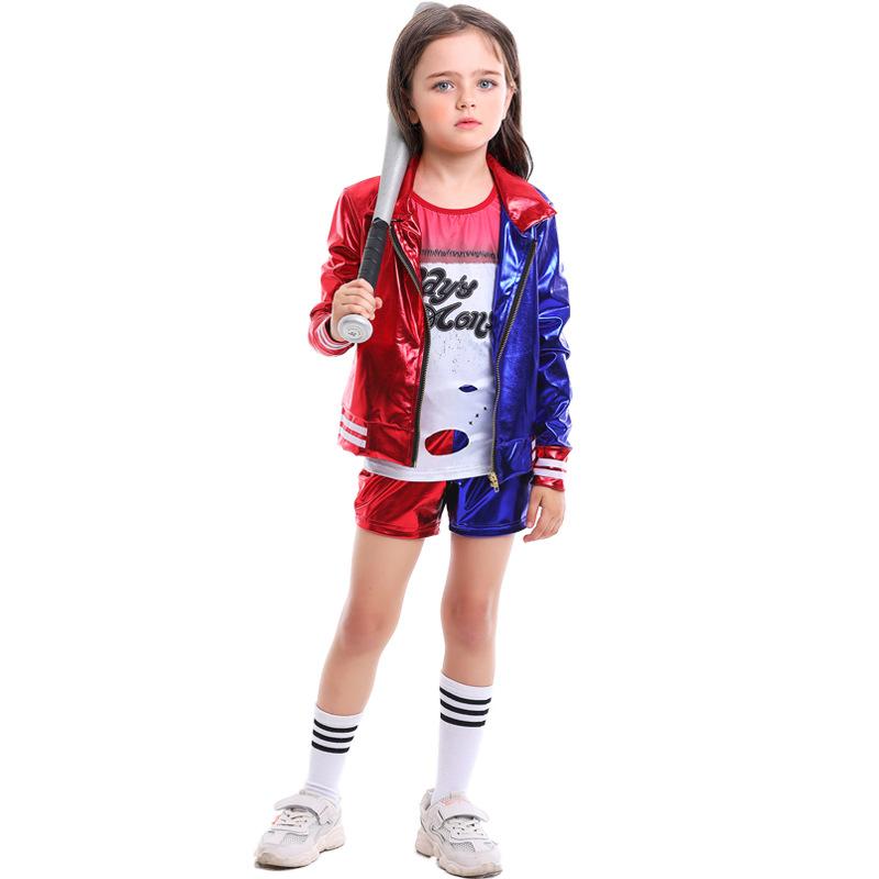 Suicide Squad Harley Quinn Costume Suit Joker Coat For Women And Girls Cosplay