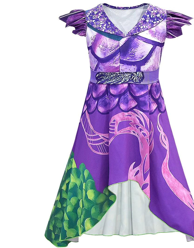 Descendants Cosplay Purple Dress Costume 3d Printed Costume For Girls And Women