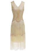 Hand Beaded Tassel  Sequined Sleeveless  Retro Dress
