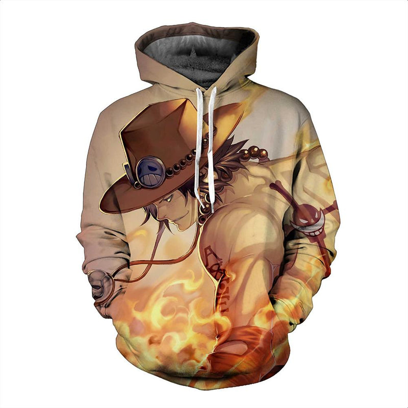 One Piece Hoodie - Portgas D Ace Pullover Hoodie CSSO014