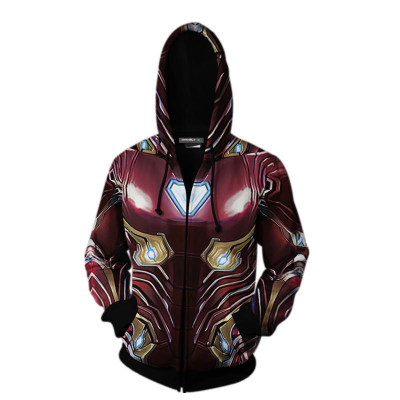 The Avengers Endgame Tony Stark Zip Up Hoodie CSP801