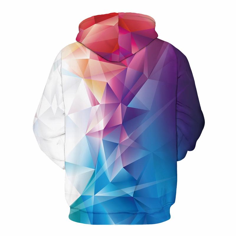 3D Print Hoodie - Bright Colorful Rhombus Print Pullover Hoodie CSS015