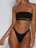 Ebba Bandeau Bikini Bikini Sets Black