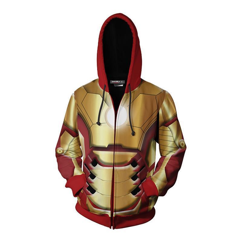 The Avengers Endgame Tony Stark Zip Up Hoodie CSP809