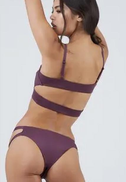 Cut Out Bikini Top Merlot Purple