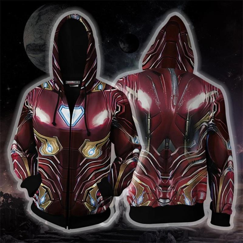 The Avengers Endgame Tony Stark Zip Up Hoodie CSP801