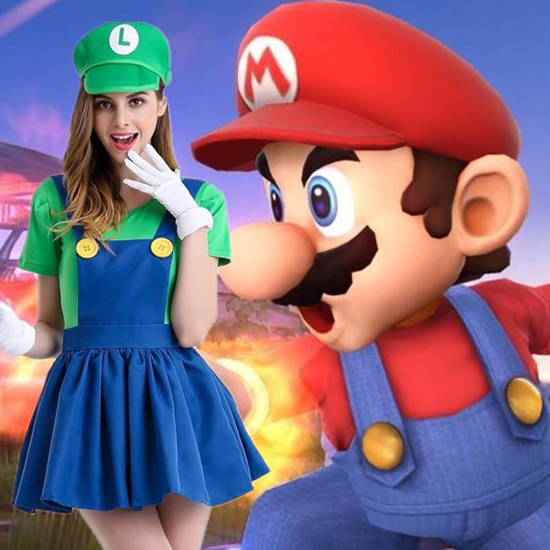 Mario Cosplay Anime Game Uniform Role Playing Super Mary Halloween Costume