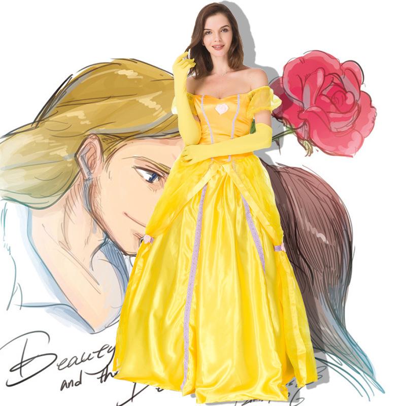 Halloween Costume Belle Princess Dress Adult Beauty And The Beast Bell White Snow Costume Party Costume