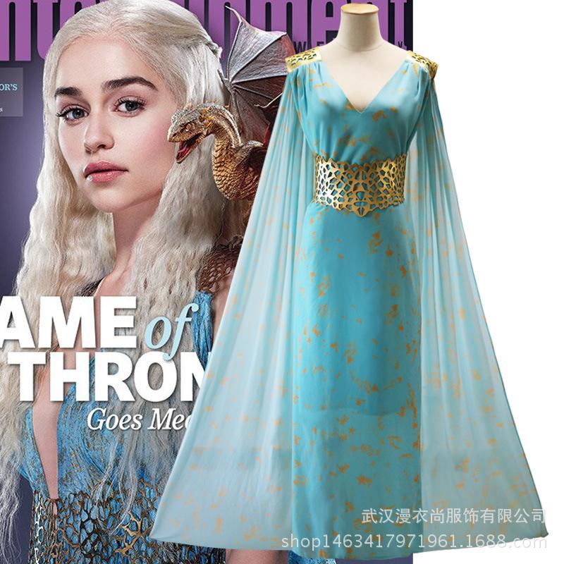 Game Of Thrones Daenerys Targaryen Dragons Mother Dress Costume For Girls And Women Cosplay