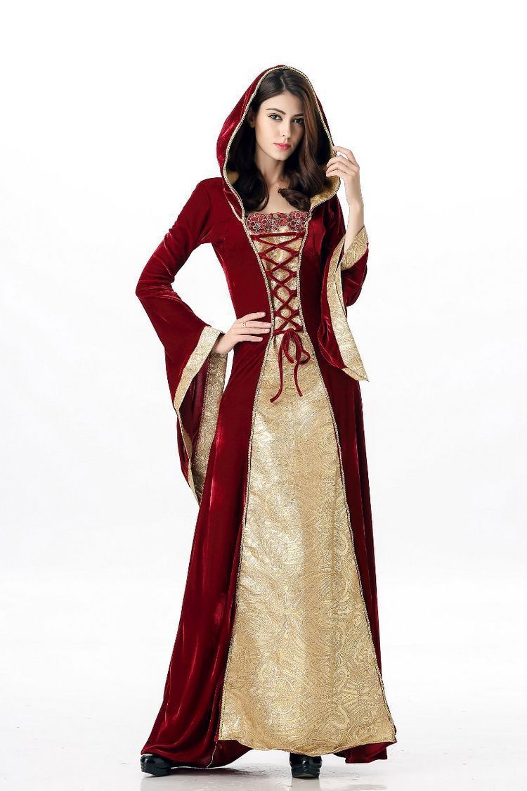Halloween Queen Costume Palace Long Dress Pub Party Dress