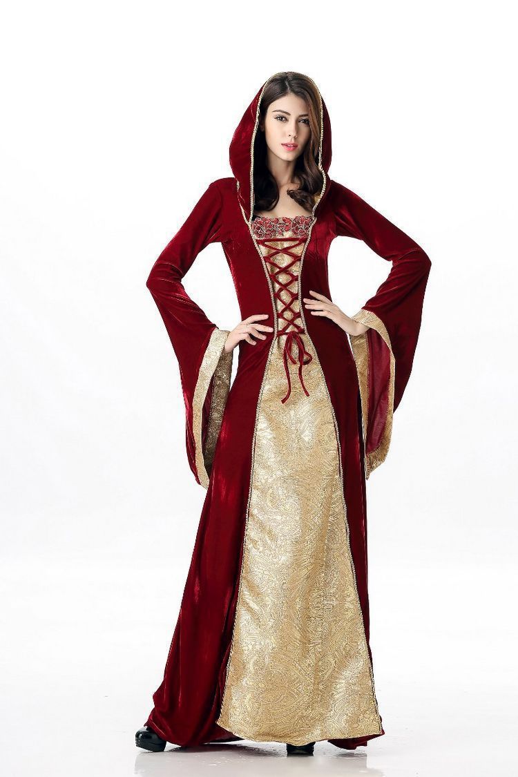 Halloween Queen Costume Palace Long Dress Pub Party Dress