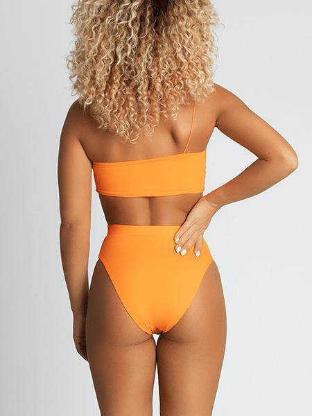 Finley Asymmetric Strap Bikini Bikini Sets Neon Orange