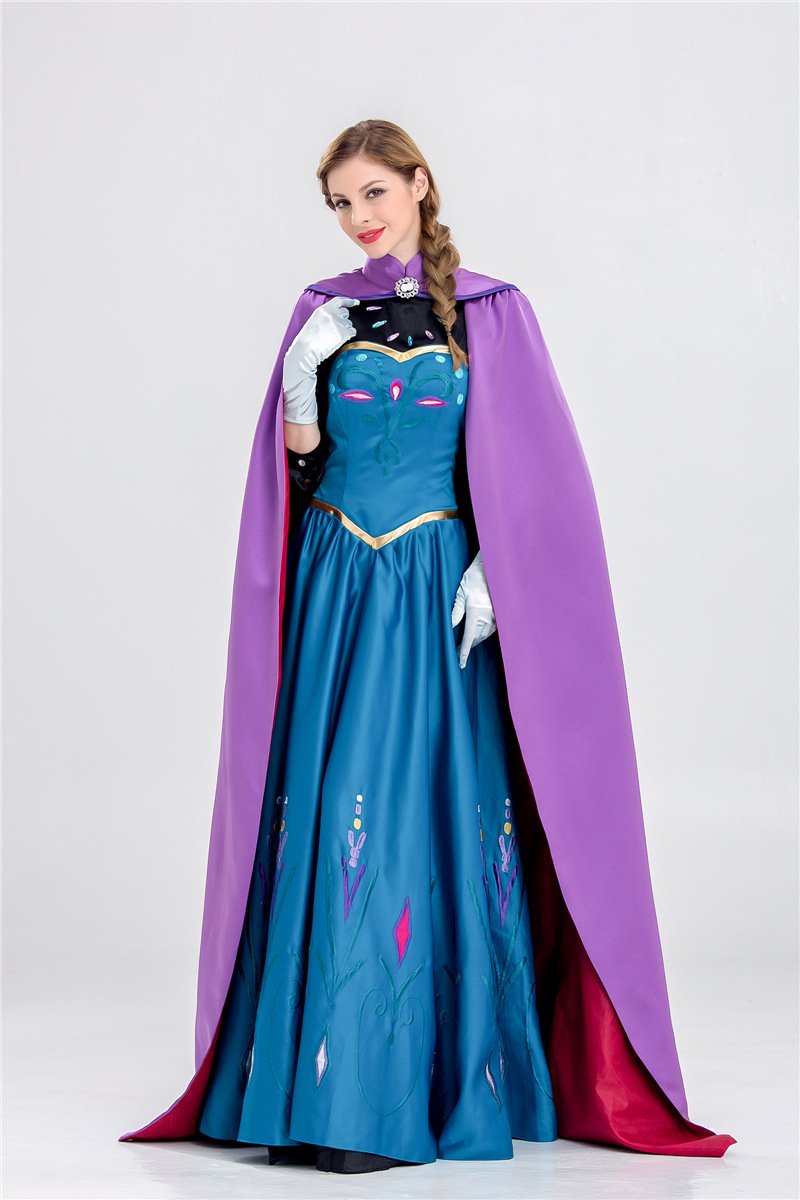 Frozen Princess Anna Dress Costumes Halloween Cosplay Suit